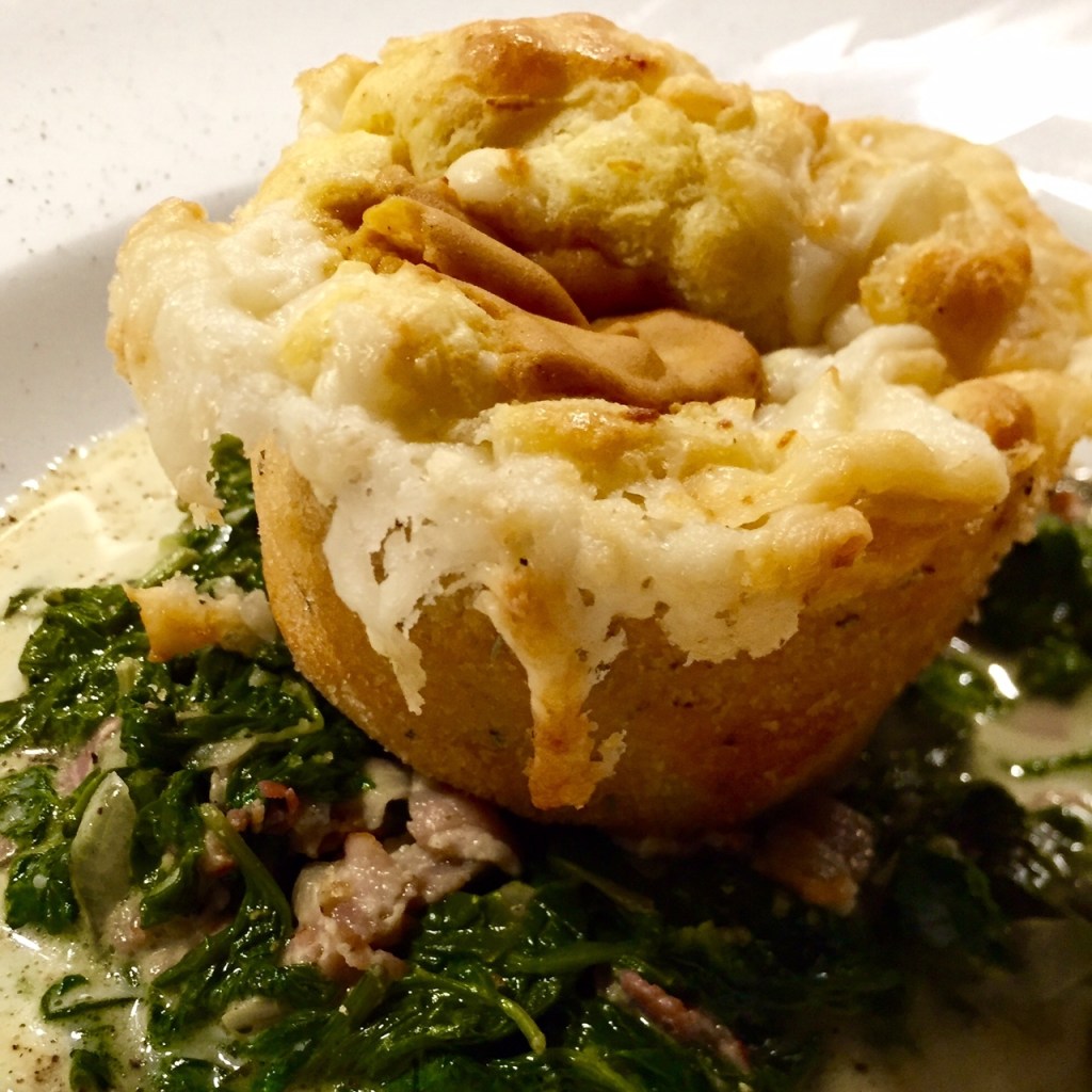 Ziegenkäse-Törtchen mit Blattspinat