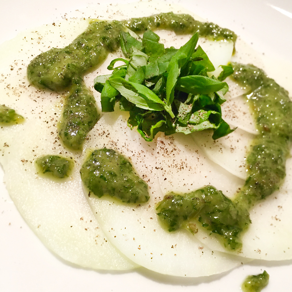 Pesto e Carpaccio di Cavolo&nbsp;Rapa
