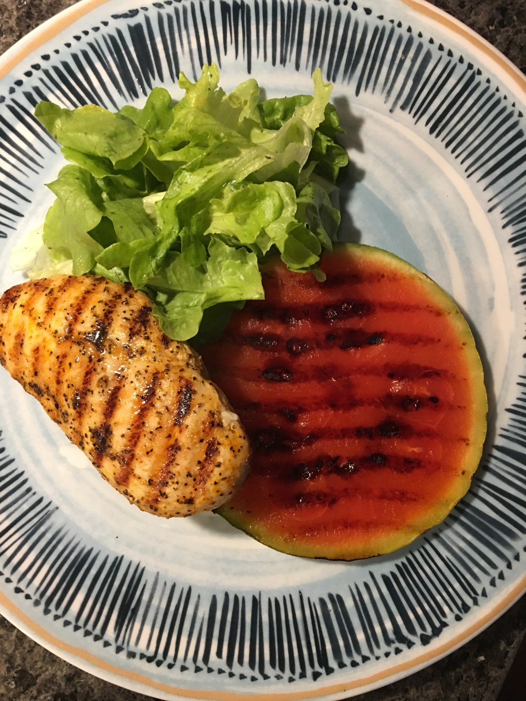Gegrillte Melone und&nbsp;Hühnchen