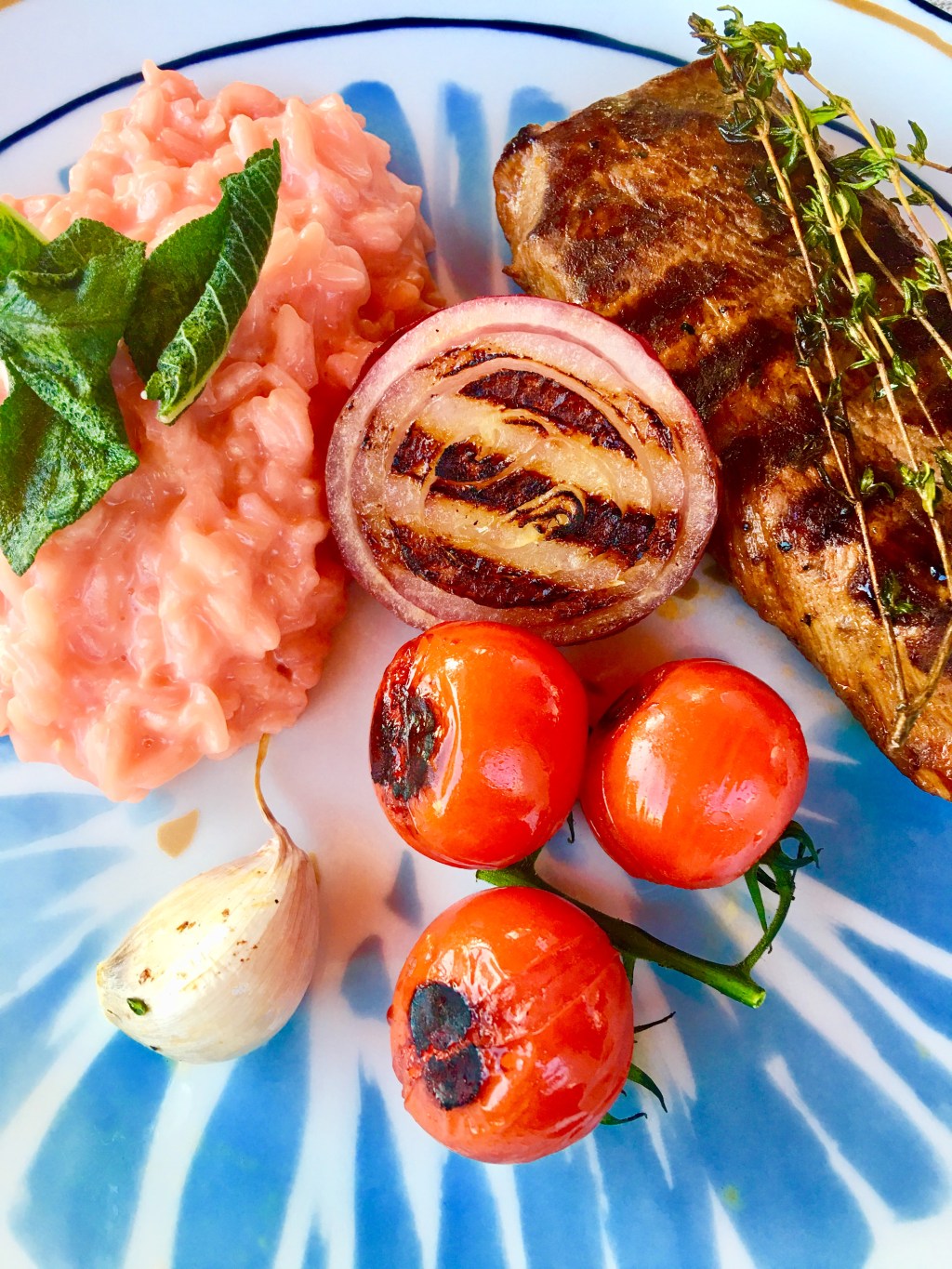 Pink Risotto mit gegrilltem&nbsp;Lamm